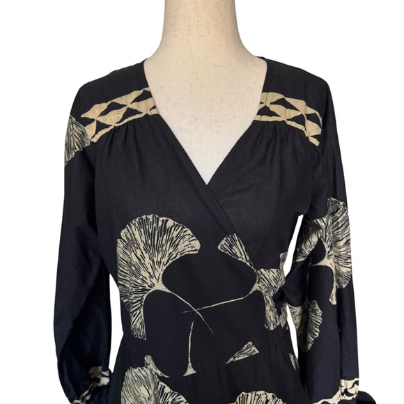 Natalie Martin Danika Cotton Wrap Maxi Dress Floral Size Medium - Picture 2 of 15